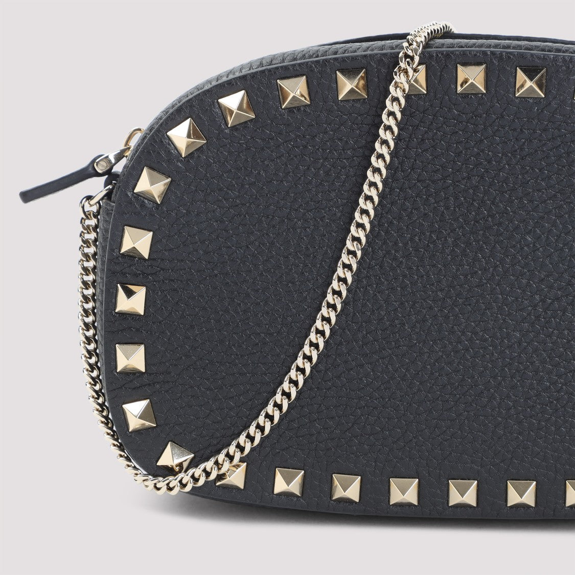 Valentino Garavani Black Calf Leather Rockstud Mini Bag