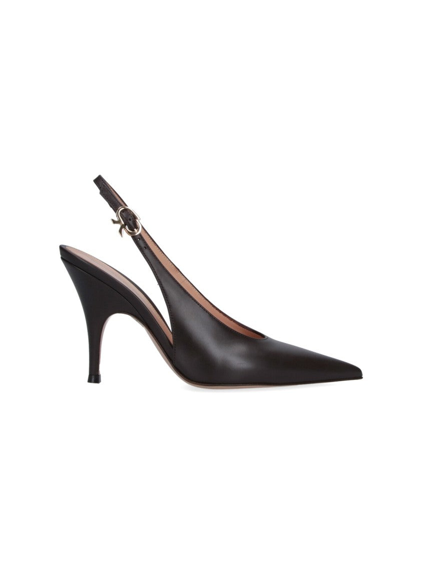 Gianvito Rossi Brown Sofia 95 Slingback Pumps