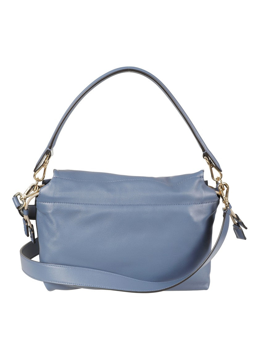 Fendi Structured Leather Handbag With Signature Clasp