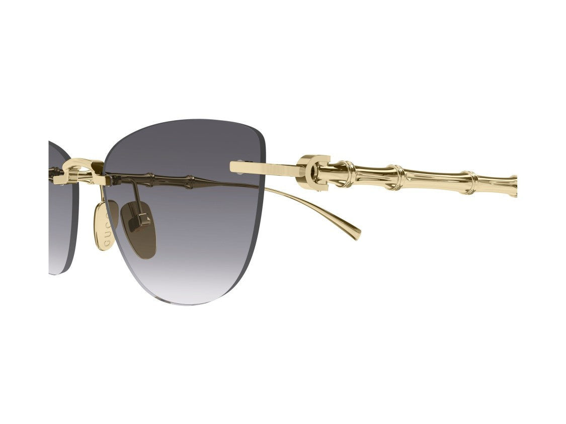 Gucci Gold Gg2063s Bamboo Rimless Sunglasses