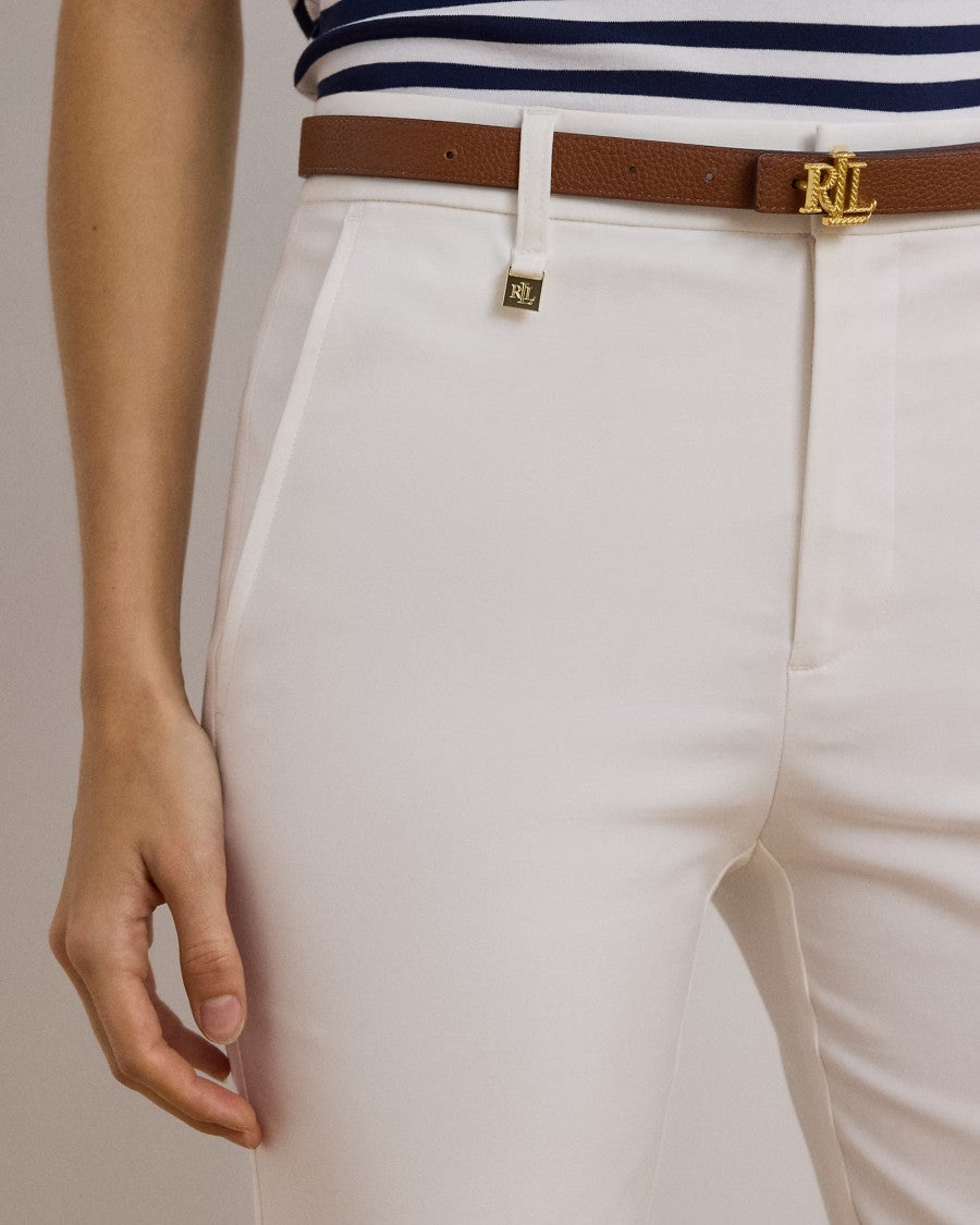 Lauren Ralph Lauren White Lakythia Slim Wool Stretch Trousers