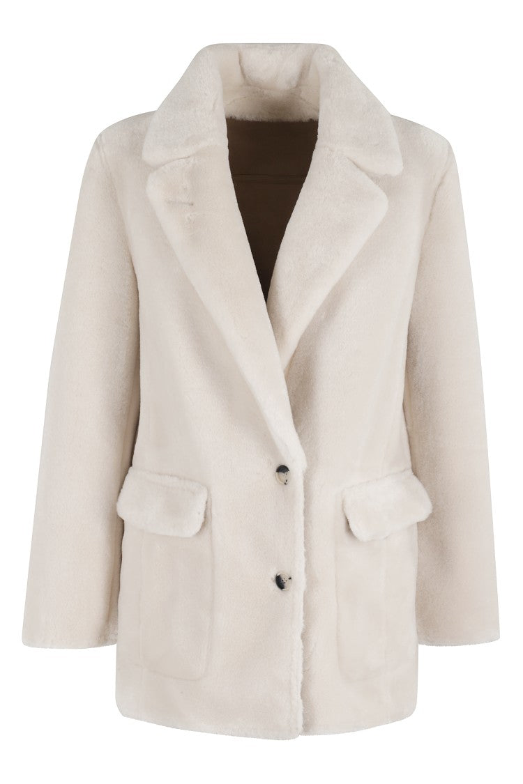 Urbancode Reversible Cream Faux Fur Short Coat