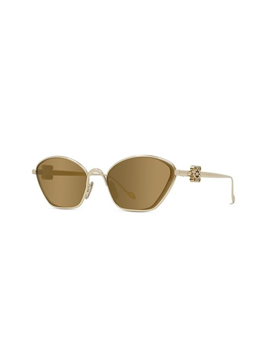 Loewe Angular Brown Tinted Sunglasses With Metallic Finish