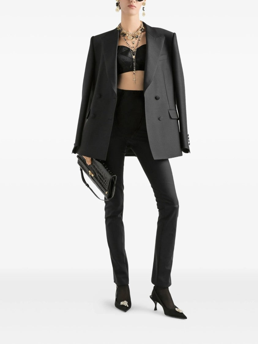 Dolce & Gabbana Double-Breasted Tailored Black Wool Blazer