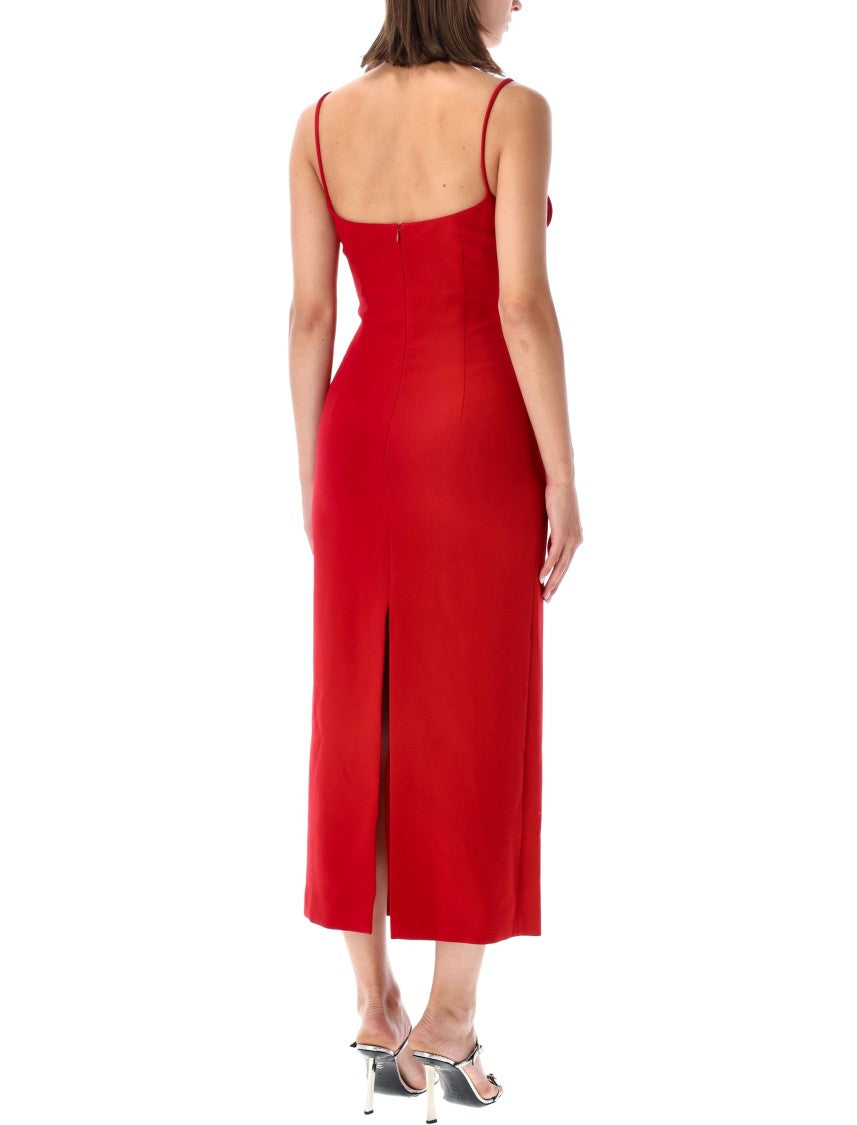Magda Butrym Midi-Length Dress With Sculptural Rose Appliqués