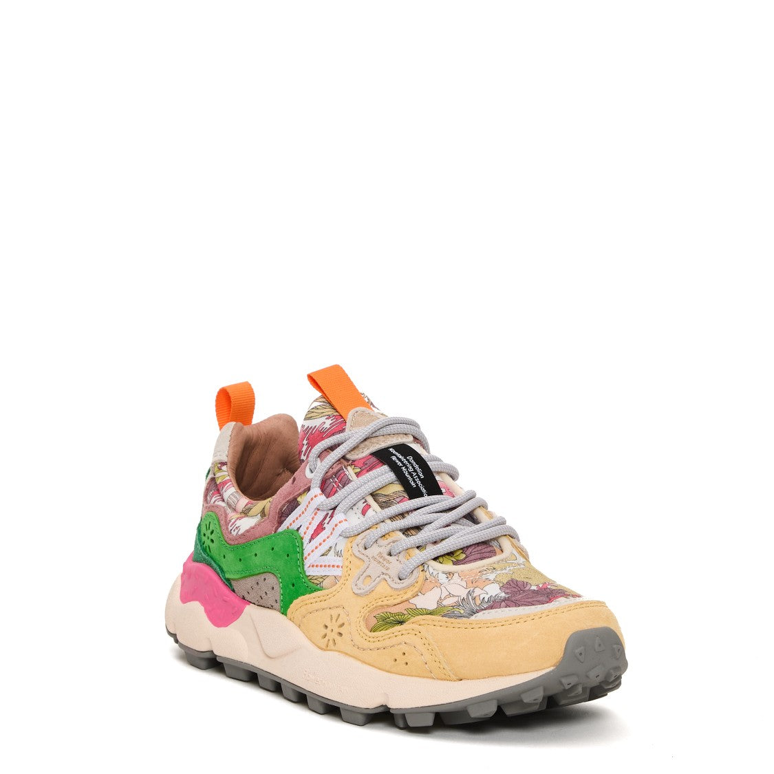Flower Mountain Vibrant Floral Design Sneakers With Trekking Laces And Lightweight Sole