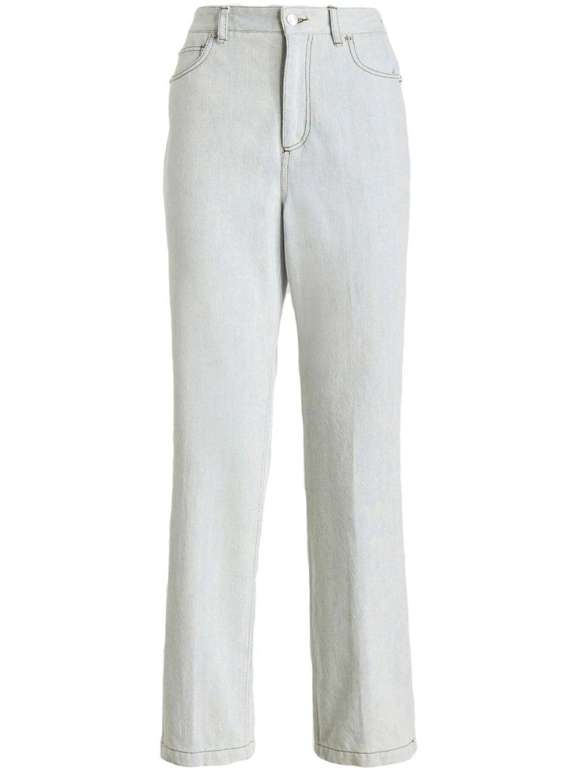 Etro High-Waisted Straight Jeans With Unique Stitching