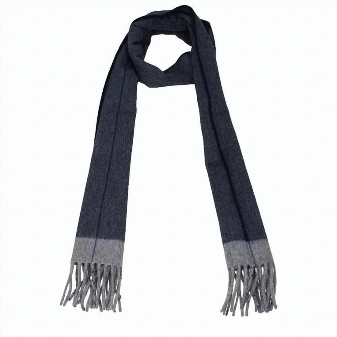 Salvatore Ferragamo Navy Wool And Cashmere Blend Scarf