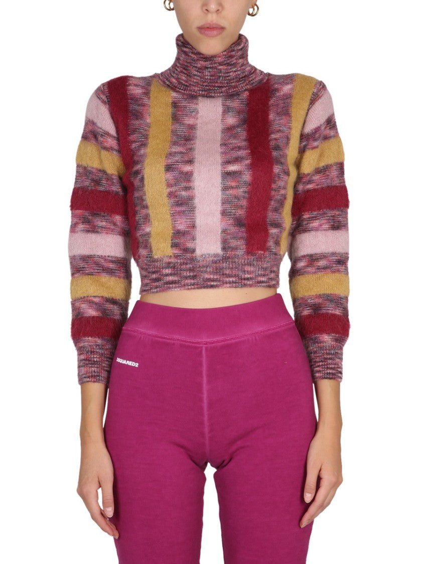Dsquared2 High Neck Cropped Shirt