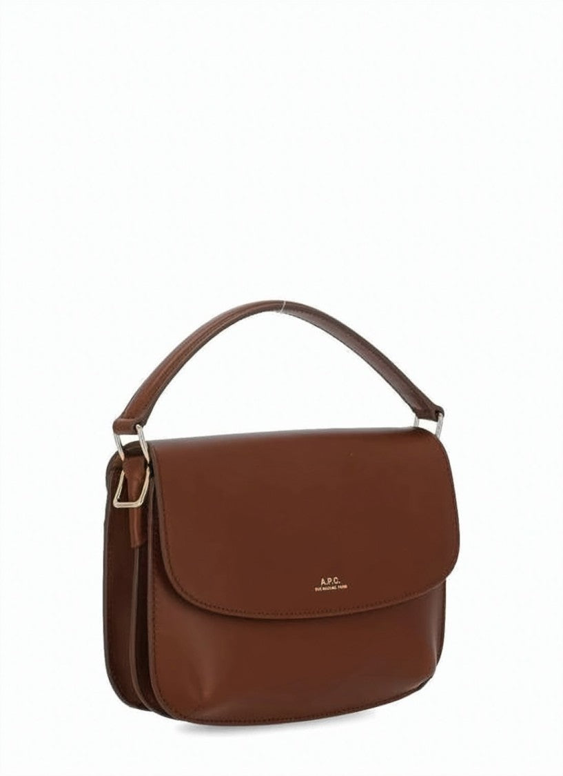 A.P.C. Structured Calf Leather Mini Shoulder Bag With Gold-Tone Hardware