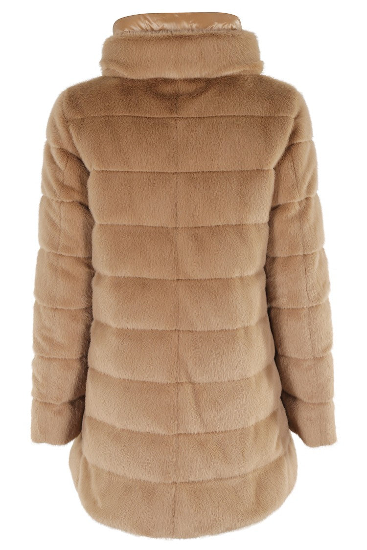 Herno A-Shape In Faux Fur Jacket
