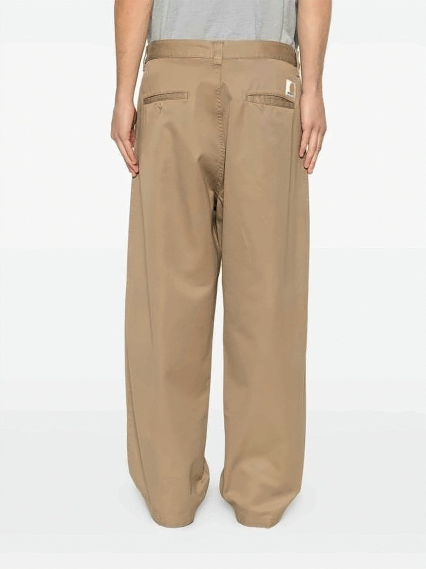 Carhartt Wip High-Waisted Loose-Fit Brown Cotton Pants