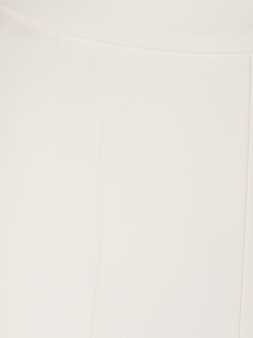 Max Mara Tailored White Trousers With Subtle Pleats