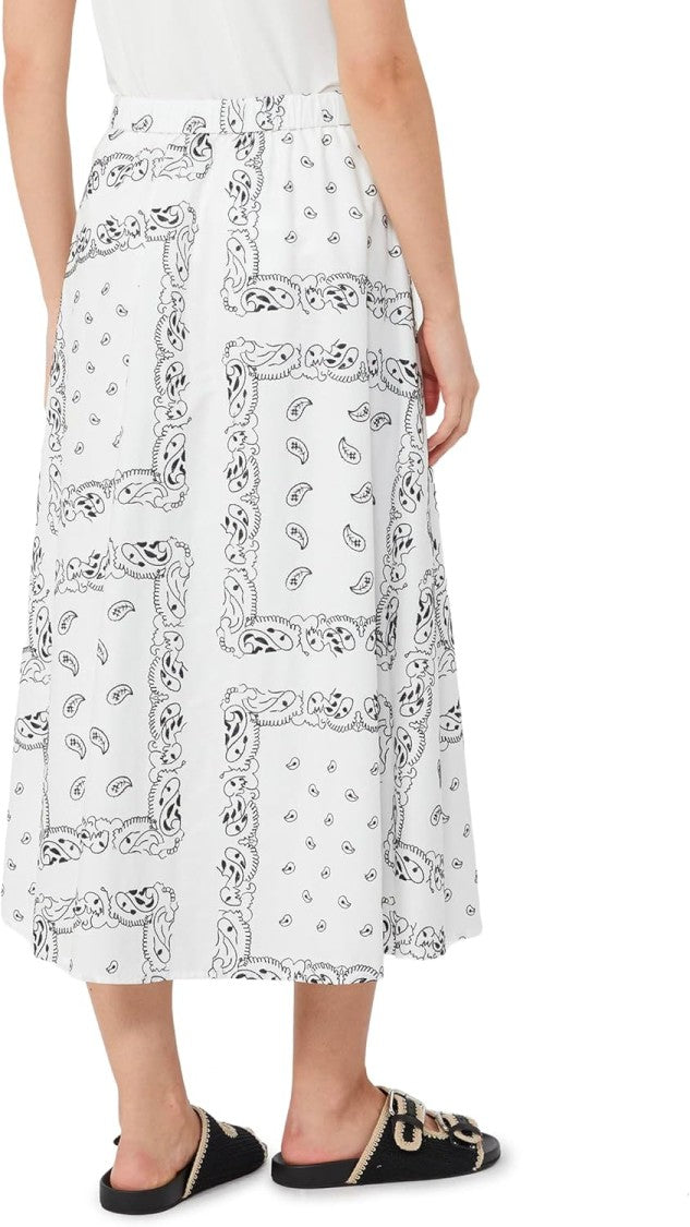 Max Mara White Polyethylene Pleated Midi Skirt