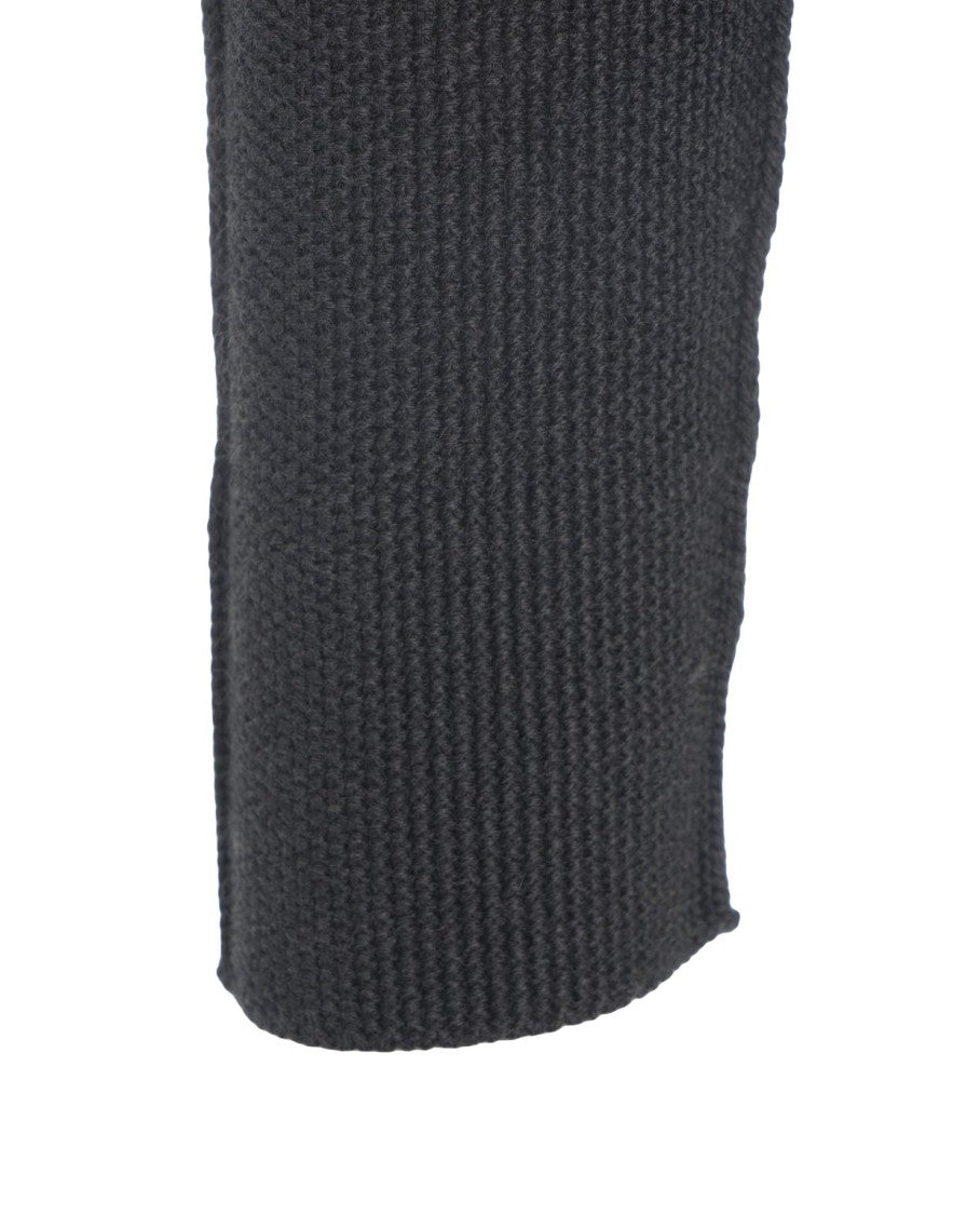 Hannes Roether High-Neck Virgin Wool Knit Sweater With Ribbed Texture