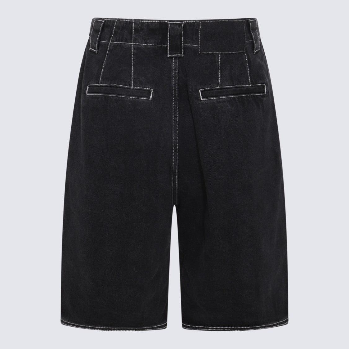 Sunnei Mid-Length Relaxed Fit Shorts With Contrasting White Stitching
