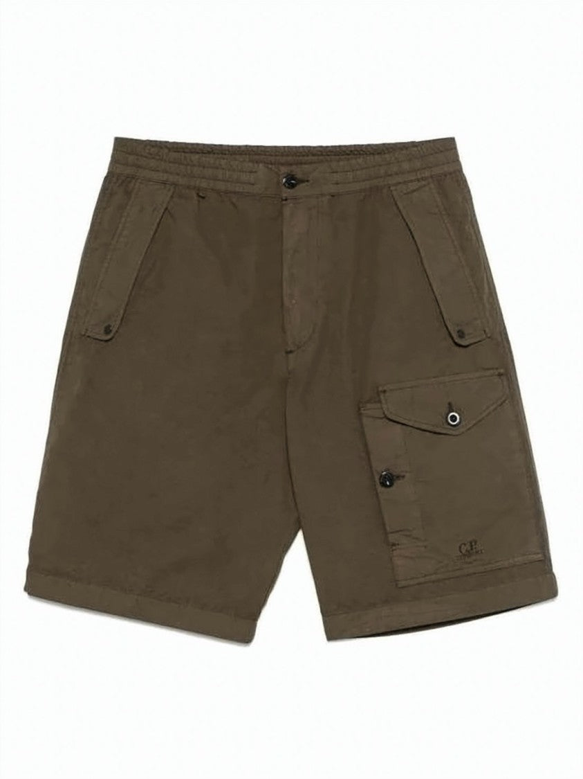 C.P. Company Structured Brown Shorts With Flap Pocket
