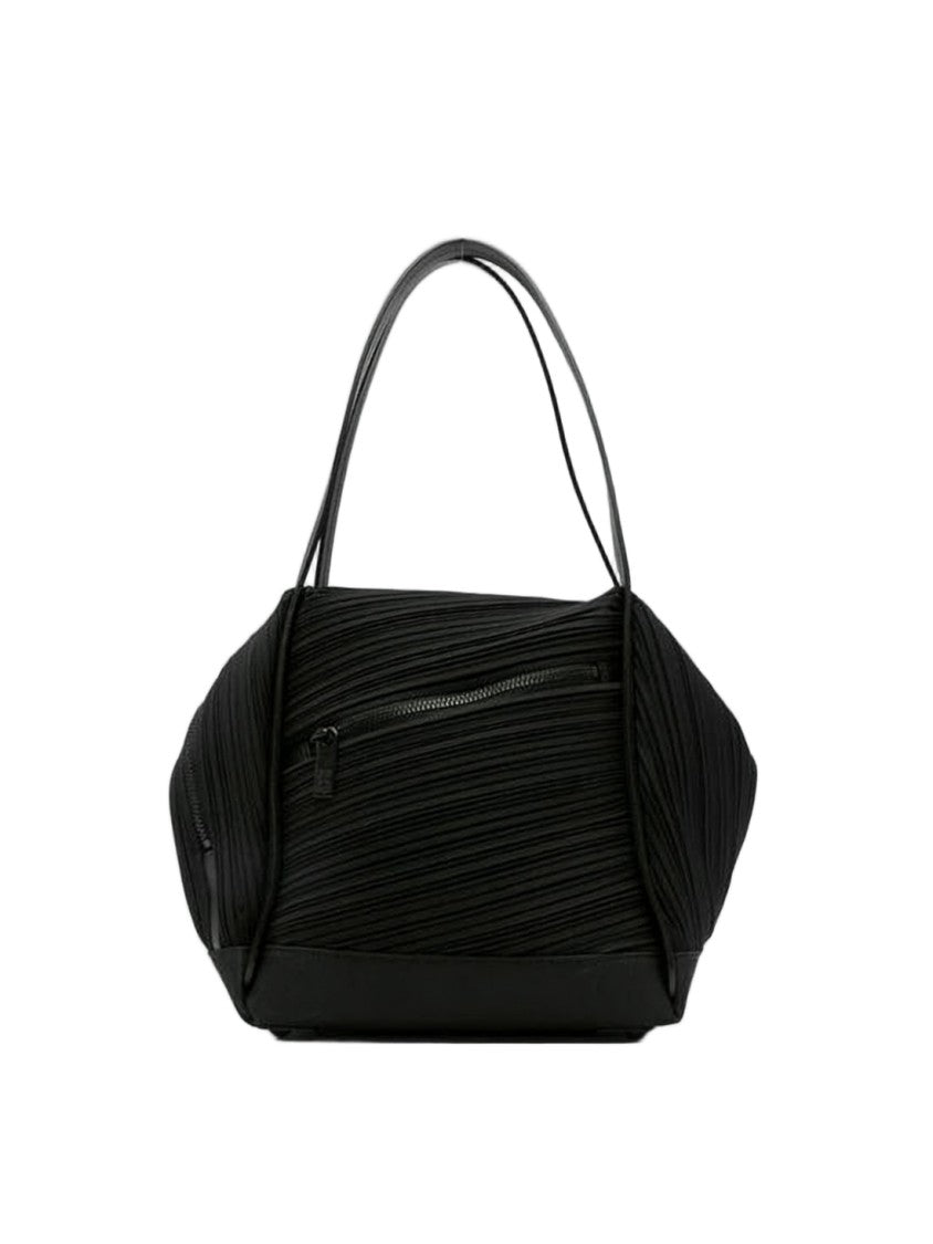 Pleats Please Pleated Design Shoulder Bag With Geometric Structure