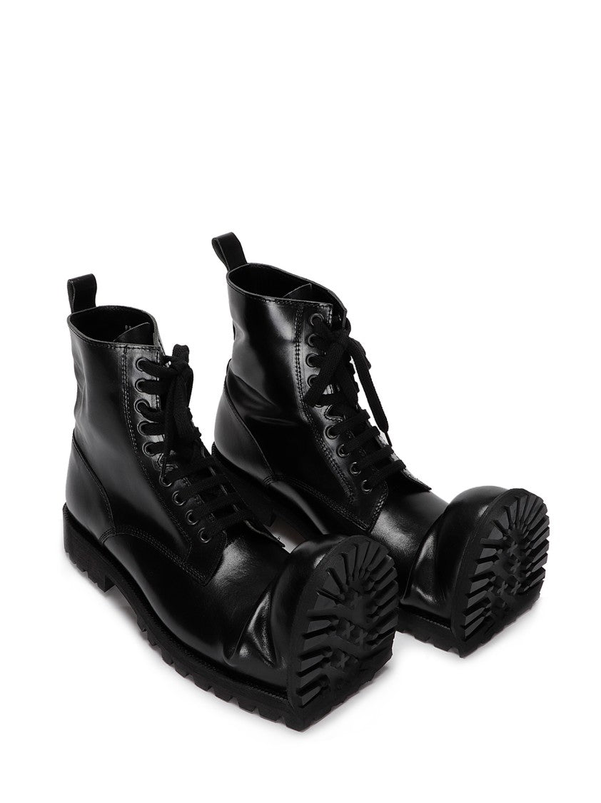 Comme Des Garçons Folded Toe Lace-Up Boots In Premium Cowhide Leather