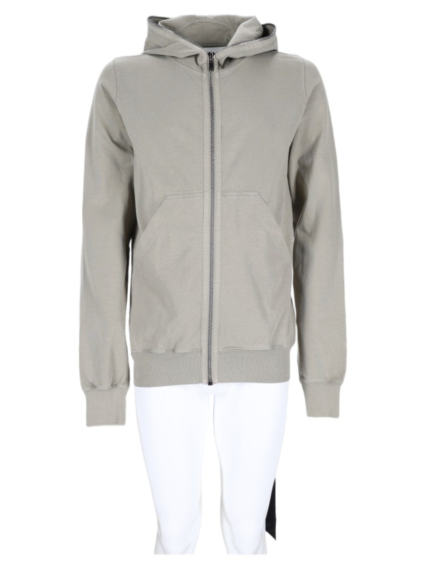 Drkshdw By Rick Owens Grey Minimalist Zip-Up Cotton Hoodie