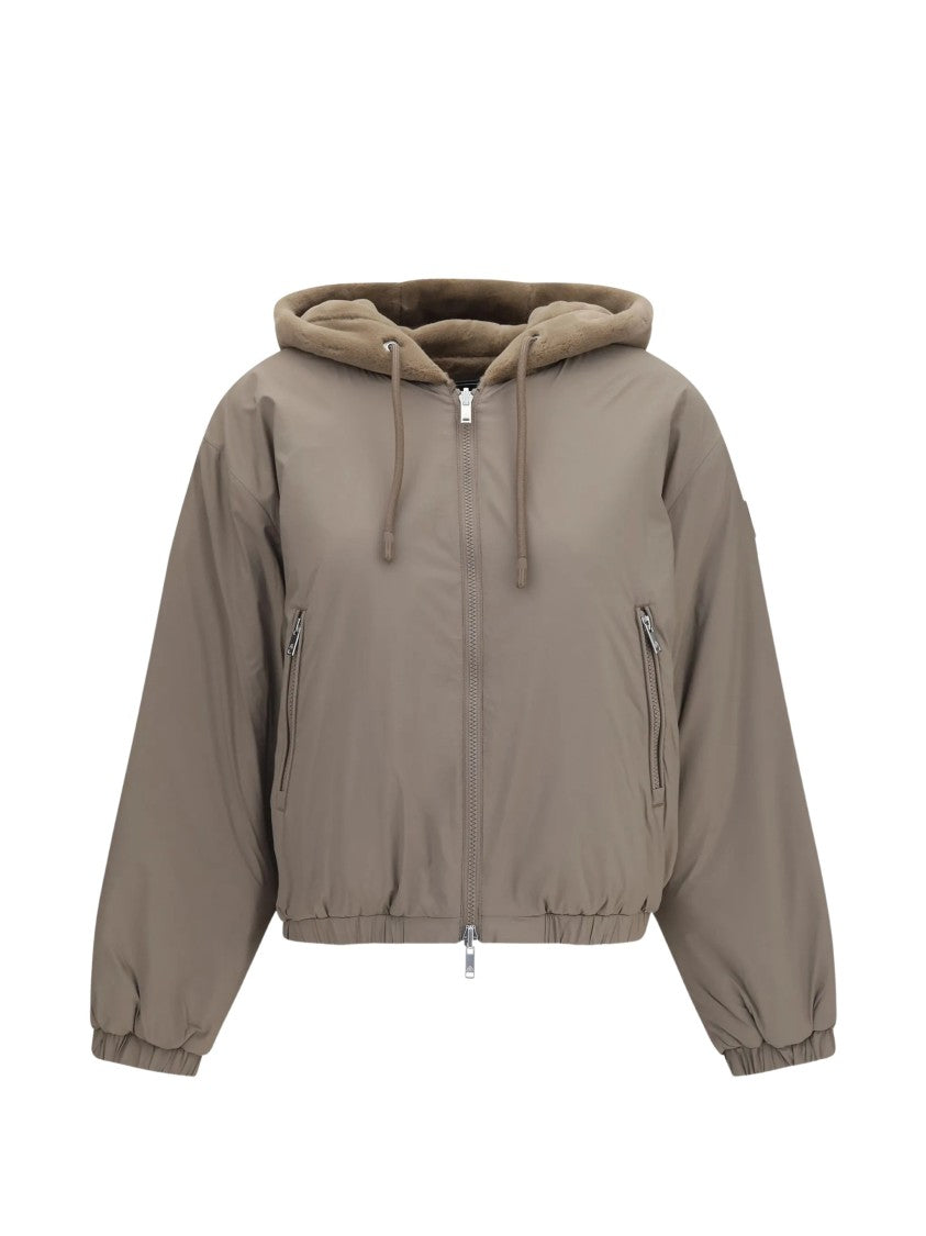 Moose Knuckles Eaton Bunny Cropped Zip-Up Jacket