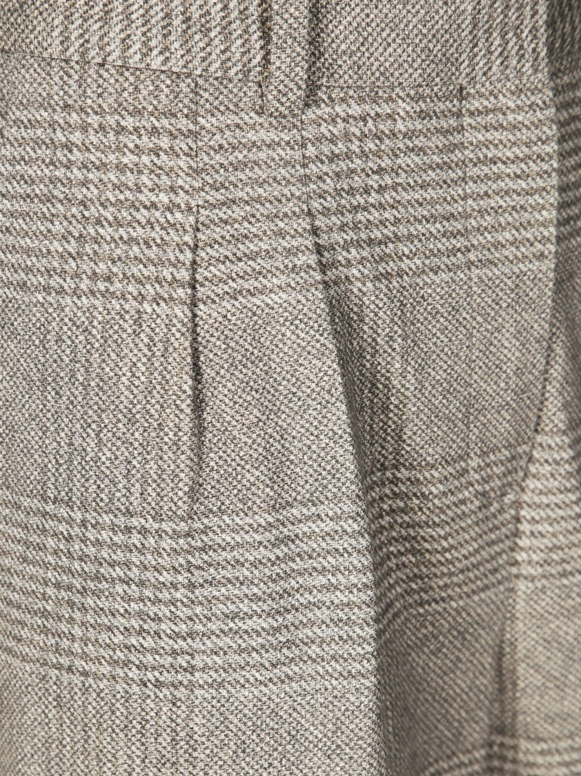 Circolo Double Pleat Checkered Tailored Pants