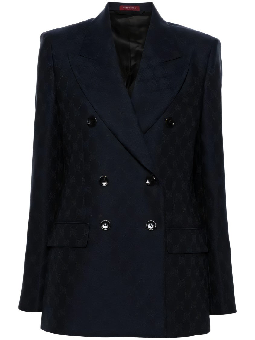 Gucci Double-Breasted Black Wool Jacket