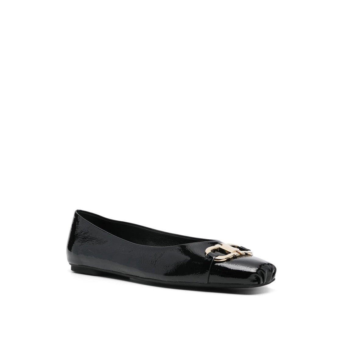 Salvatore Ferragamo Calf Leather Gancini-Buckle Ballerina Flats