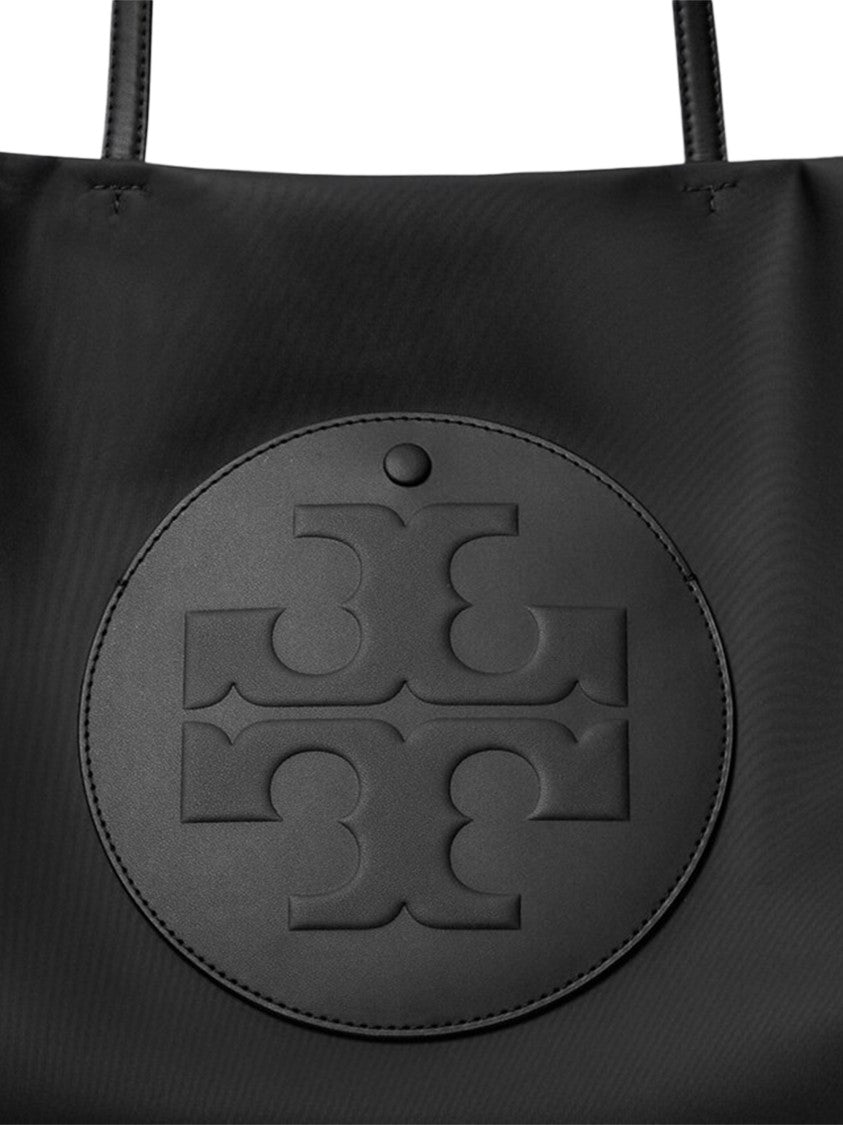 Tory Burch Spacious Black Tote With Embossed Logo And Sturdy Handles