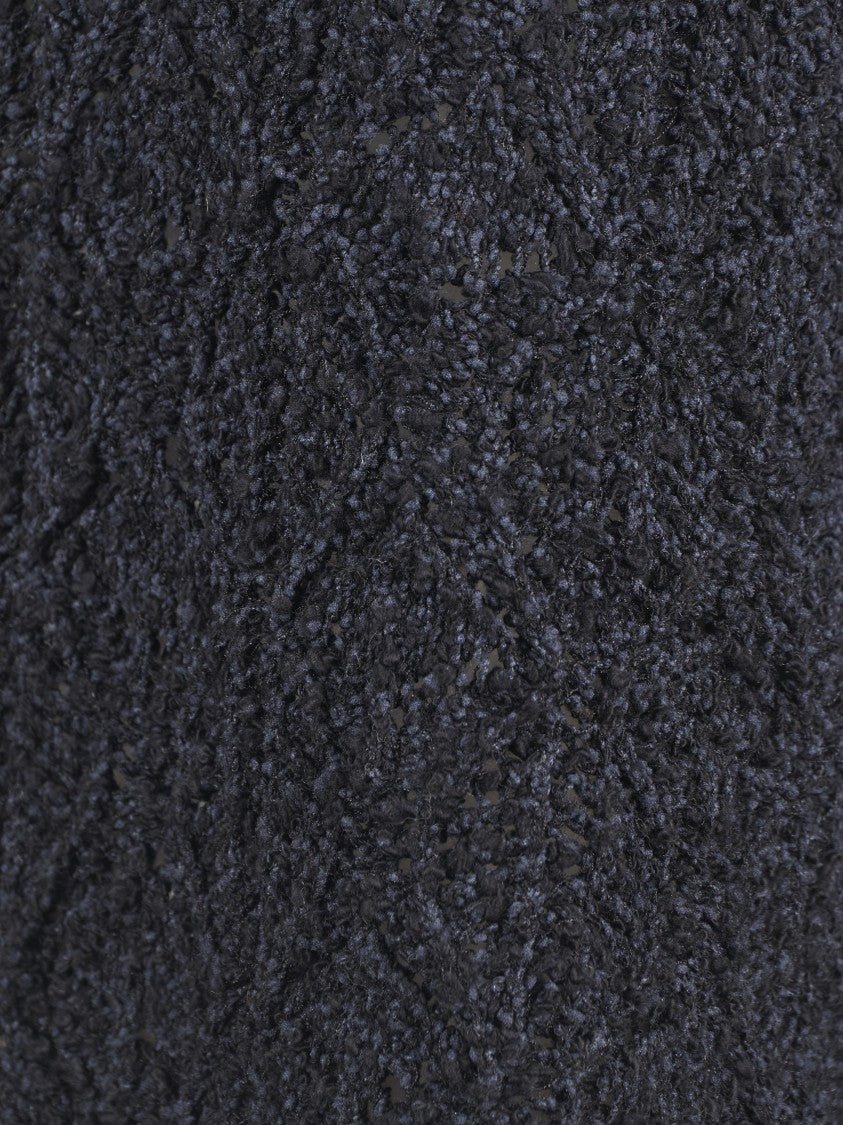 Loulou Studio Textured Open-Knit Black Shirt