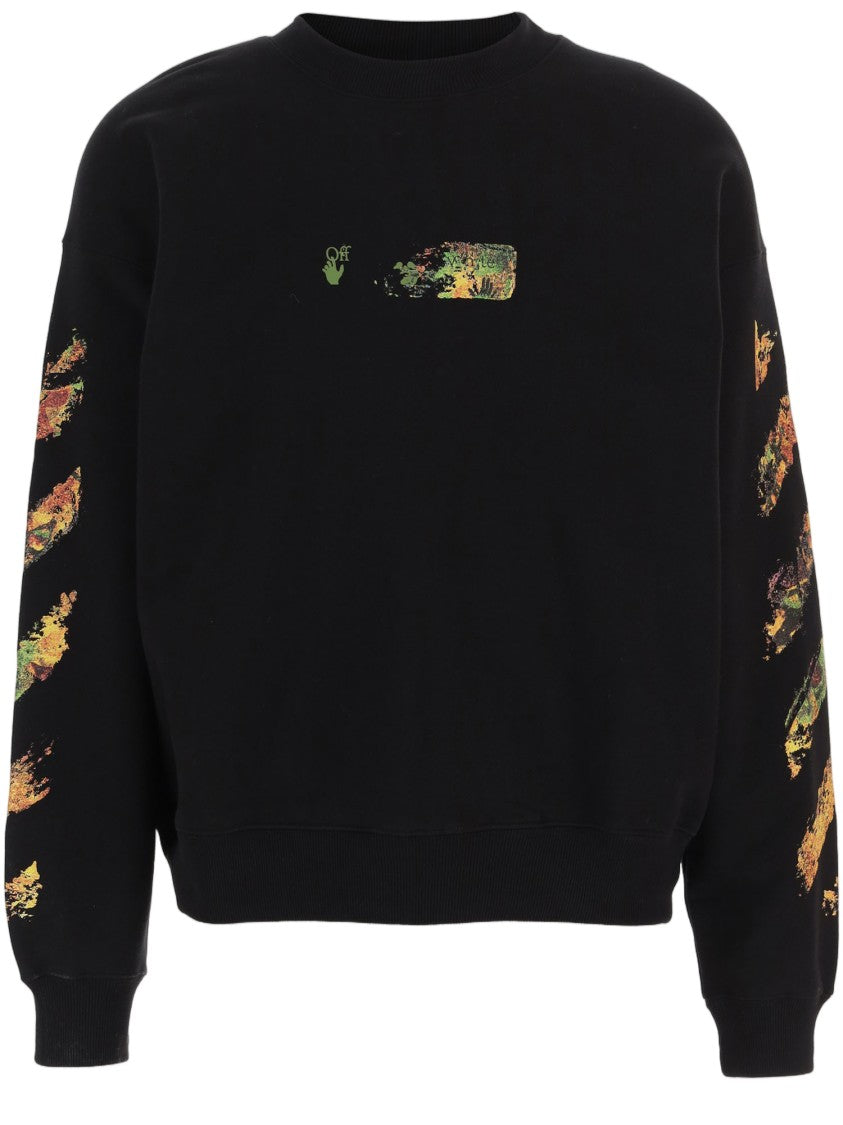 Off-White Black Spices Arrow Logo Print Cotton Sweatshirt