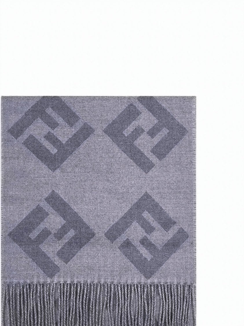 Fendi Wool Scarf With Interlocking Geometric Patterns
