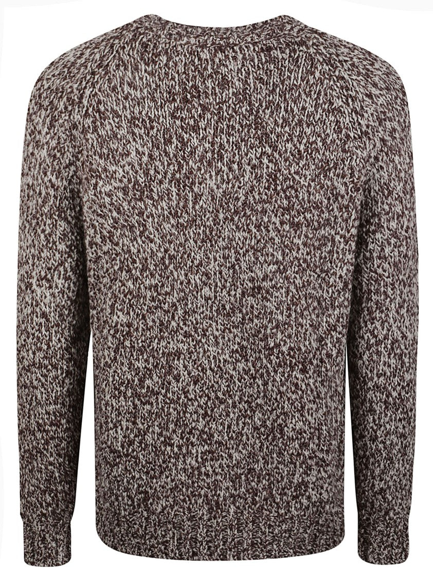 Ballantyne Raw Diamond Textured Knit Crewneck Wool-Blend Sweater