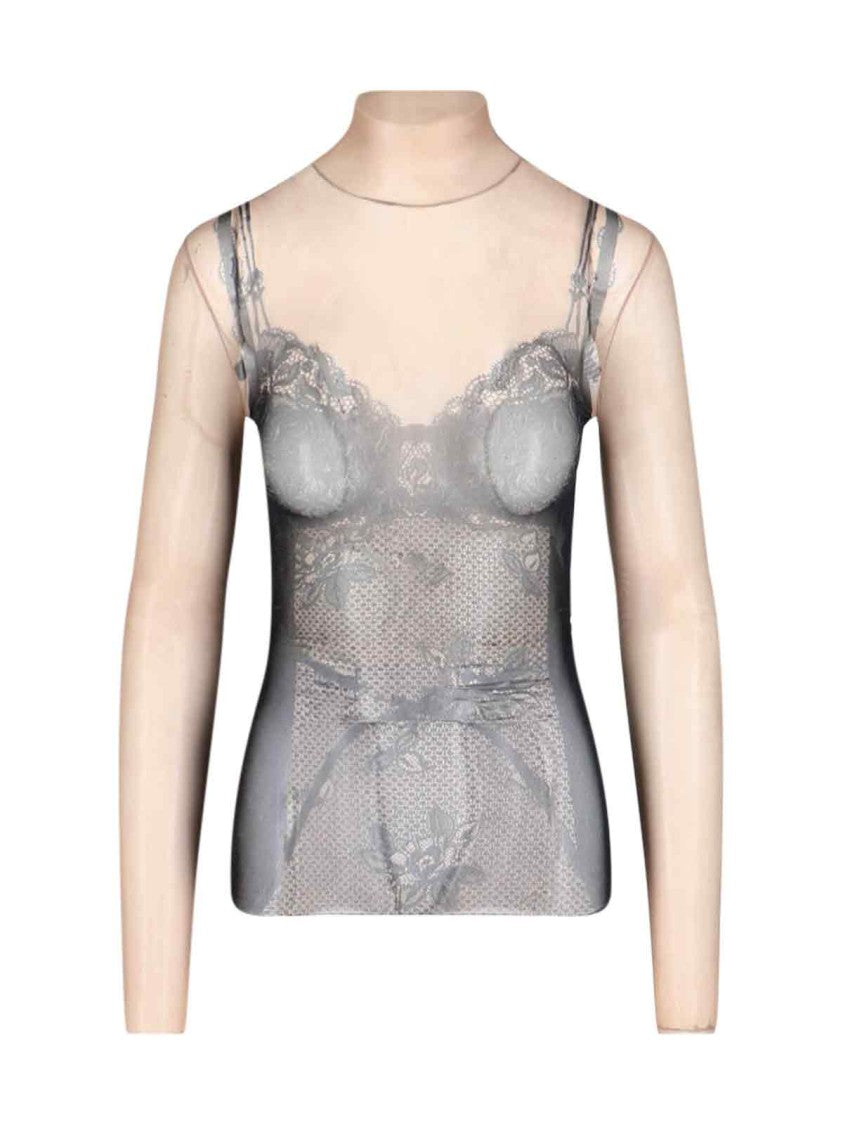 Balenciaga Trompe-L'œil Lingerie Top – Beige