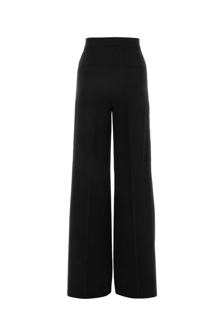 Pianoforte Black Stretch Wool Karub Wide-Leg Pantâ