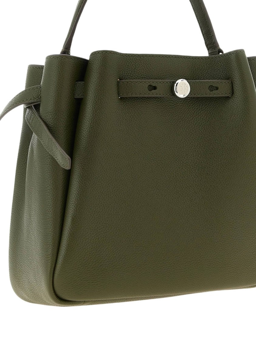 Tory Burch Romy Adjustable Strap Textured Leather Bucket Bag