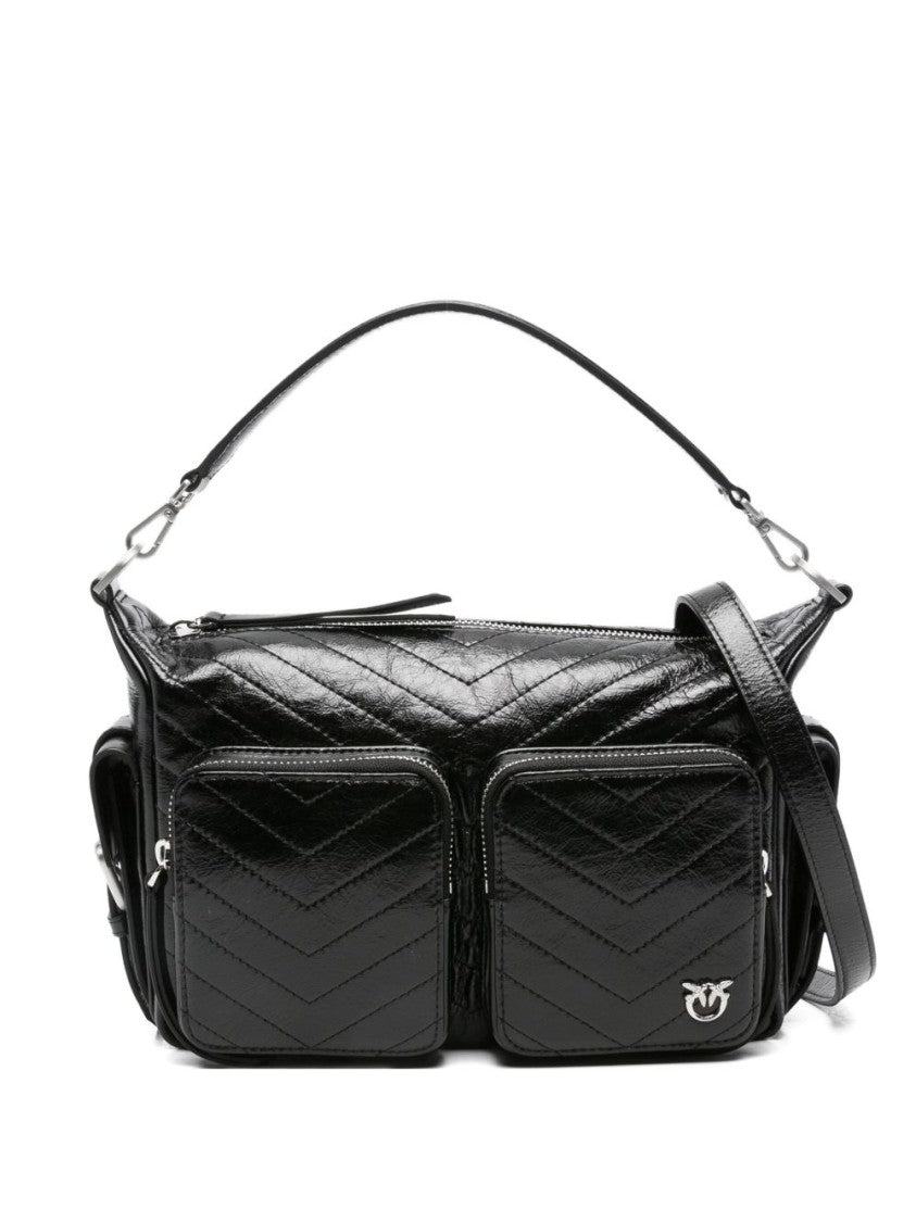 Pinko Quilted Calf Leather Shoulder Bag