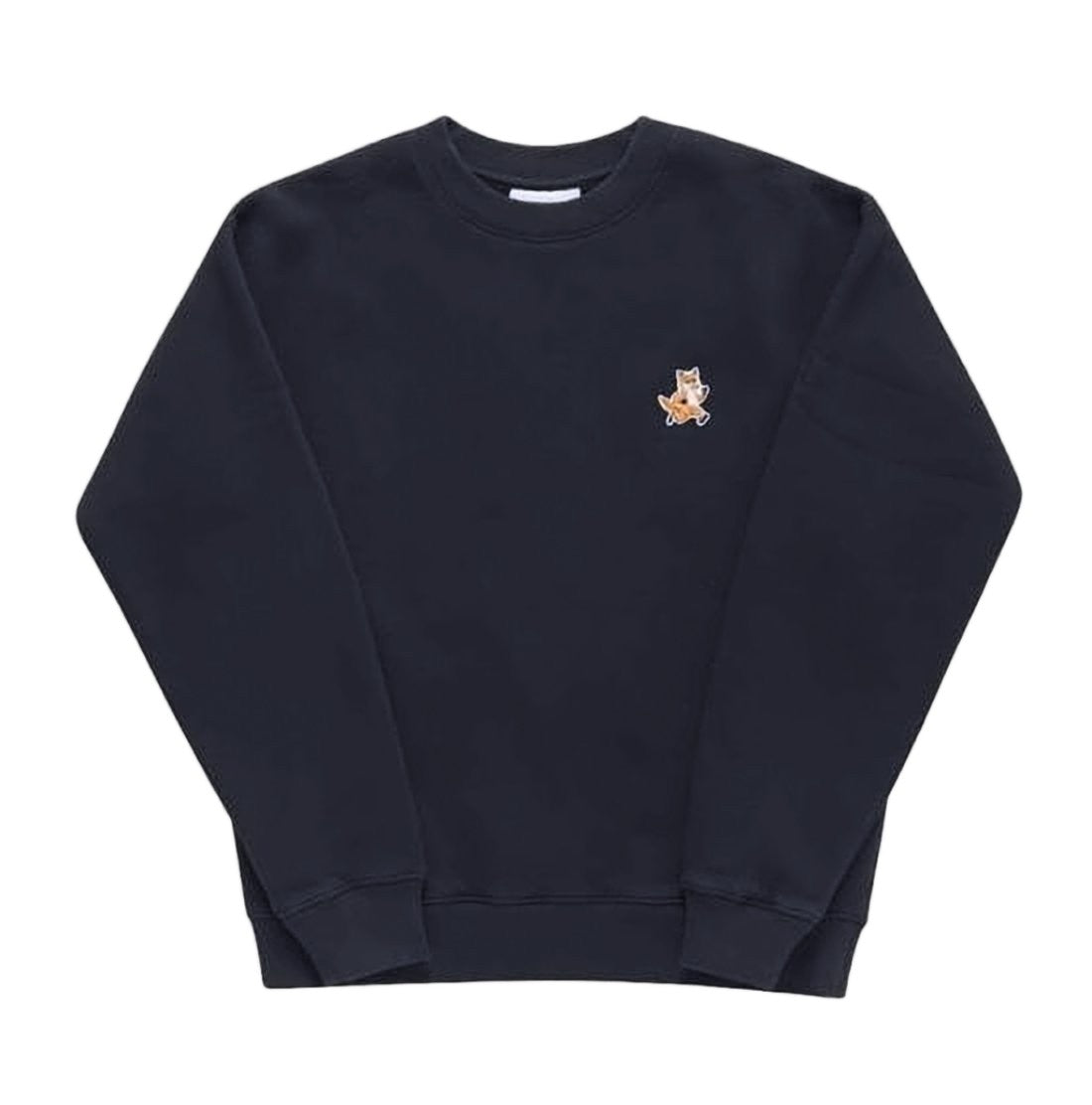 Maison Kitsuné Long-Sleeved Crewneck Sweatshirt With Embroidered Fox Emblem