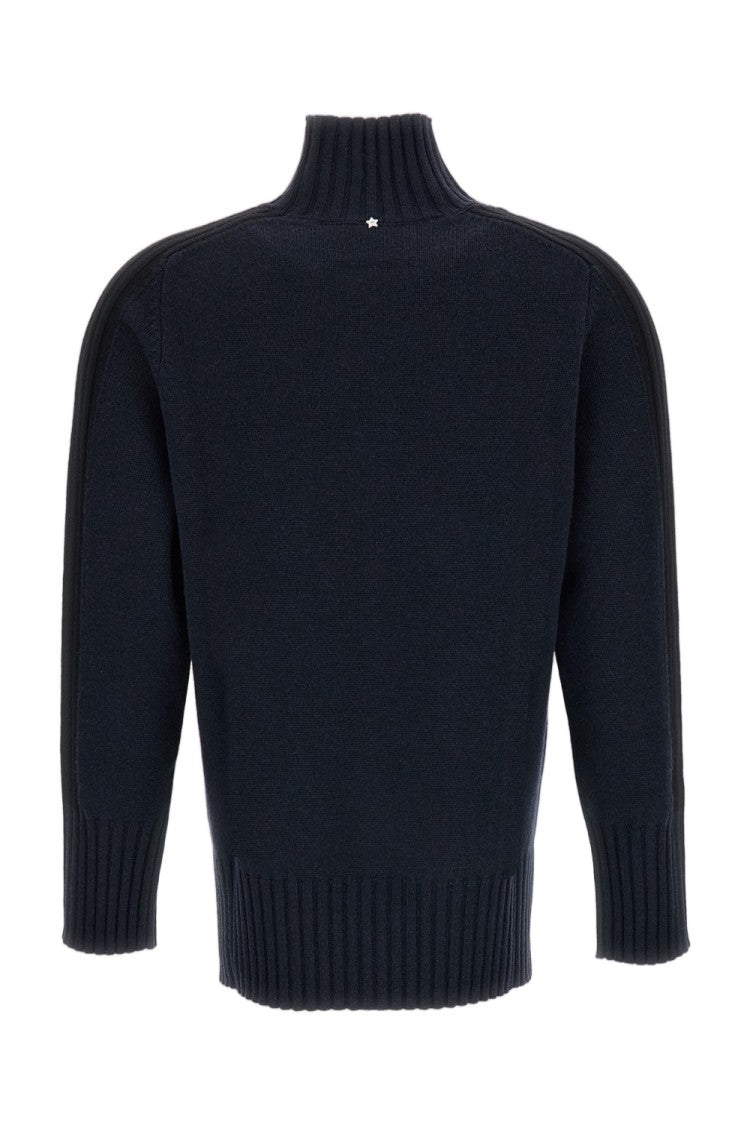 Lorena Antoniazzi Ribbed Mock Neck Sweater With Side Slits