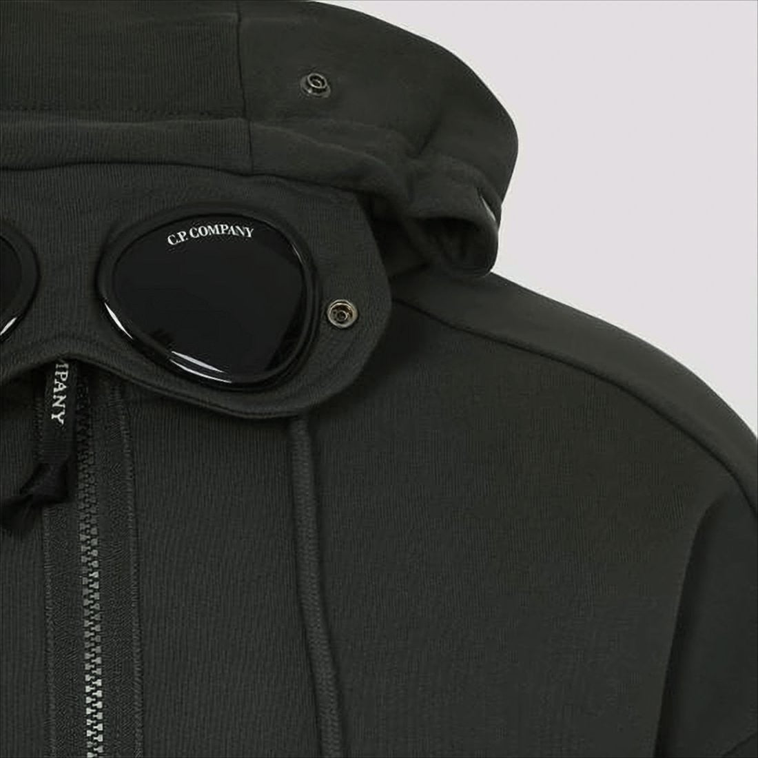 C.P. Company Structured Black Hoodie With Integrated Goggles
