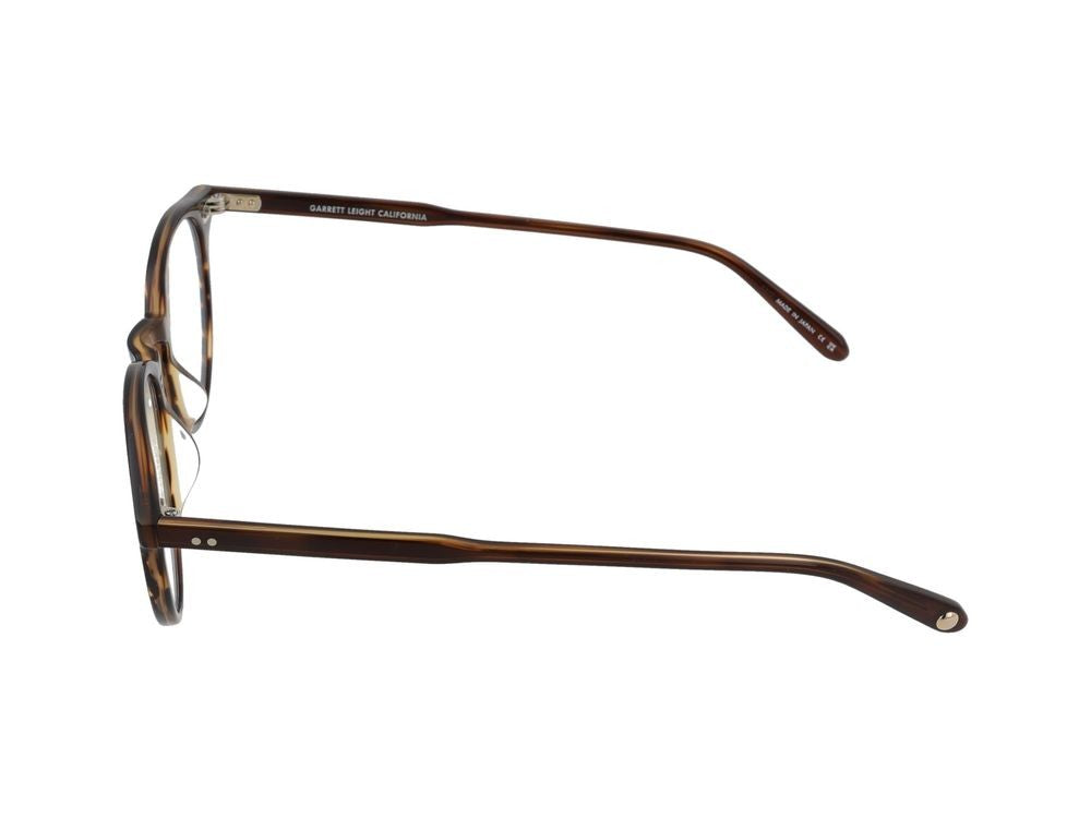 Garrett Leight Round Tortoise Shell Metallic Accent Optical Glasses
