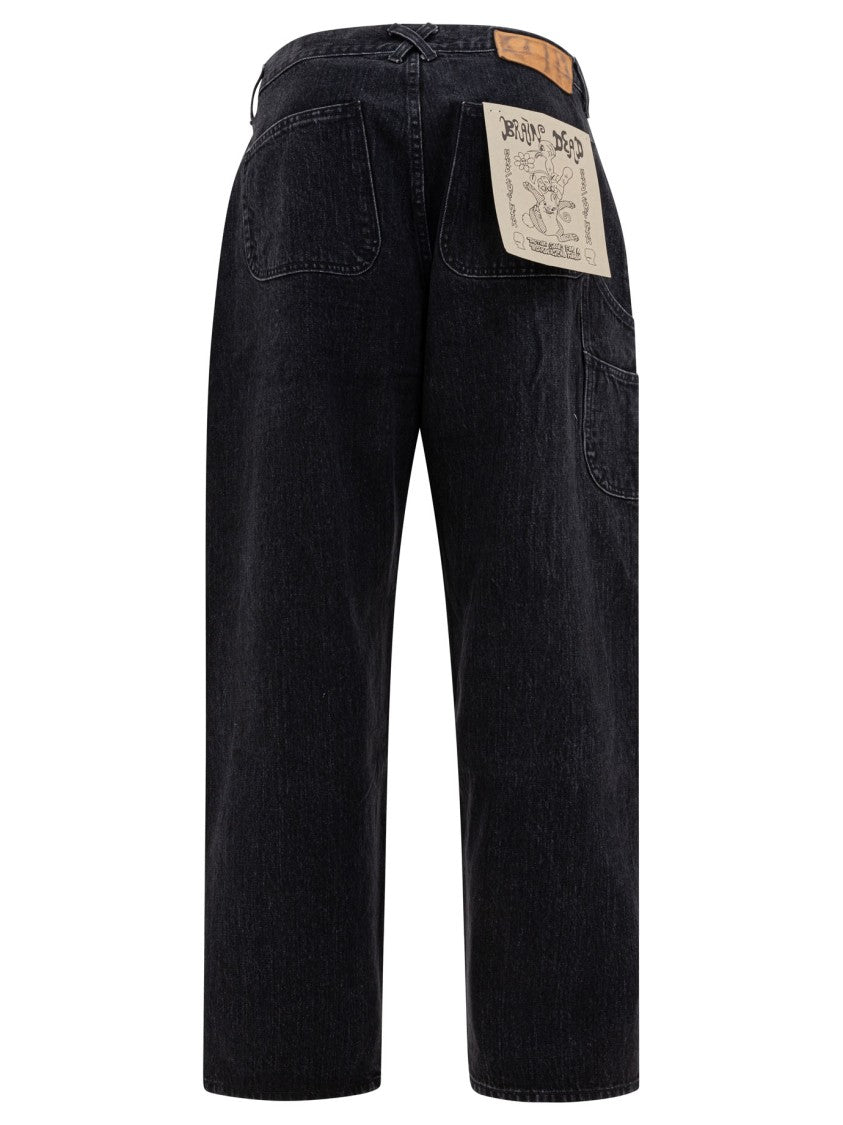 Brain Dead Mid-Length Relaxed Fit Indigo Denim Trousers