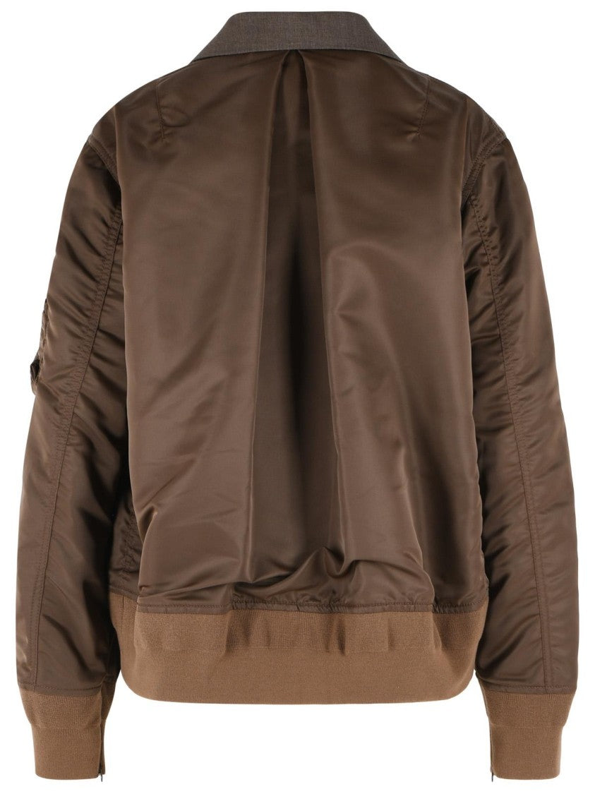 Sacai Brown Wool Blend Blazer