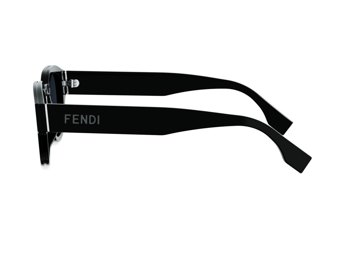 Fendi Fe40182i Glossy Bold Rounded Acetate Sunglasses
