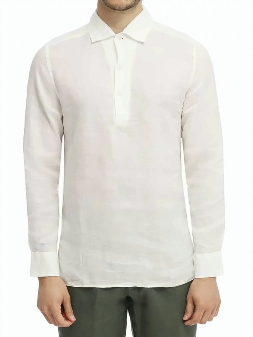 Mc2 Saint Barth Semi-Sheer Textured Long-Sleeve Shirt