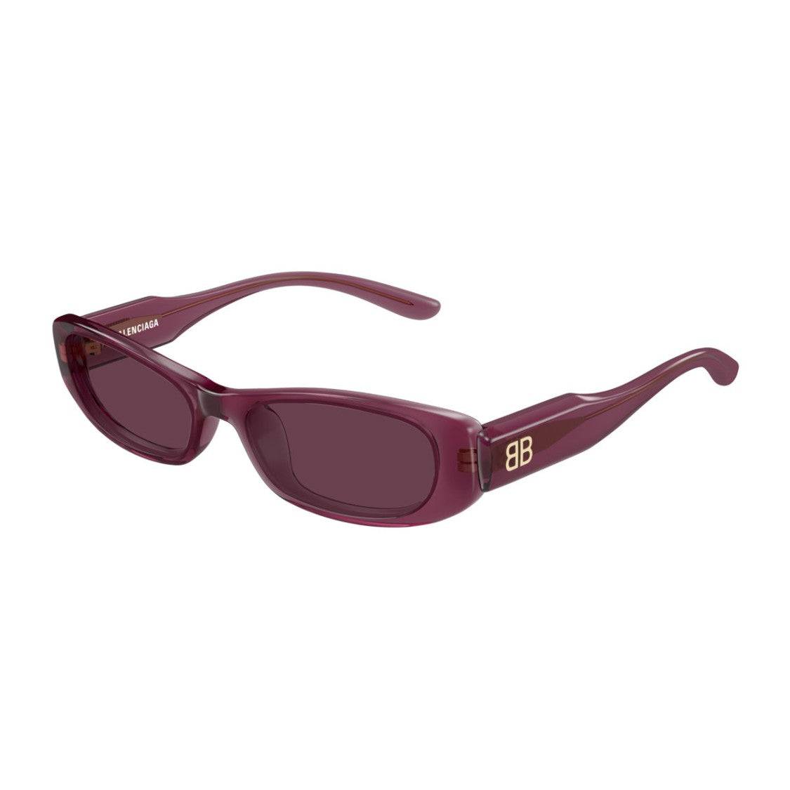 Balenciaga Everyday Bold Burgundy Violet Recycled Acetate Sunglasses