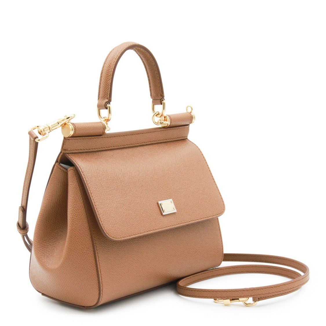 Dolce & Gabbana Caramel Brown Leather Sicily Top Handle Bag