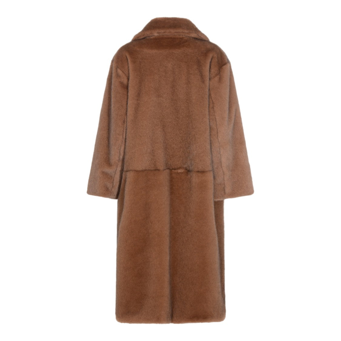 Antonelli Firenze Long Plush Brown Coat With Classic Lapel