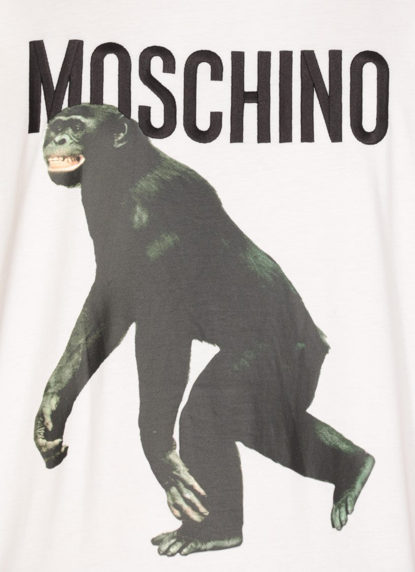 Moschino Cotton T-Shirt With Bold Front Print