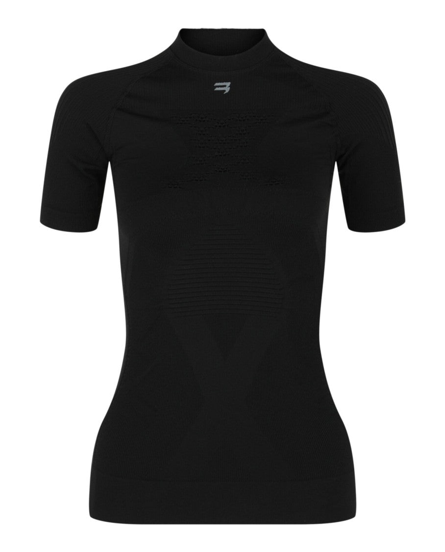 Balenciaga Fitted Mock-Neck T-Shirt With Textured Knit And Embroidered Details